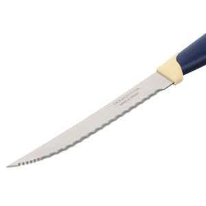 Набор ножей TRAMONTINA Multicolor для стейка с алмазными зубцами 12,5см (2шт)синий