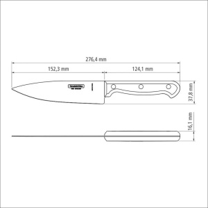 Нож кухонный TRAMONTINA Ultracorte поварской 15см