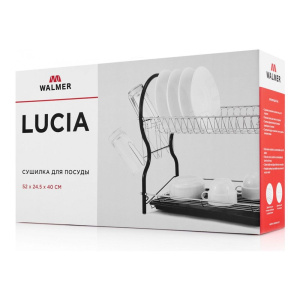 Cушилка для посуды 2-ярусная WALMER Lucia W14441126 52х24.5х40см черный