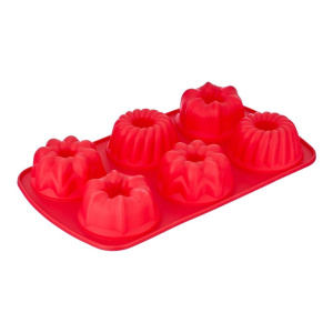 Форма для выпечки силиконовая WALMER Muffins W27291738 29.5х17.5х3.8см красная 6 кексов