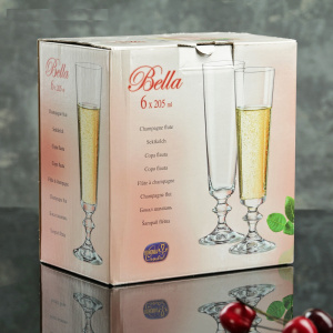 Набор бокалов для шампанского BOHEMIA CRYSTAL Бэлла 40412 205мл 2шт