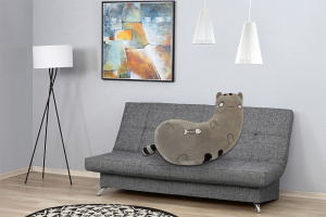 Подушка декоративная ТАМТАМ Кошечка 30х15х60см серый
