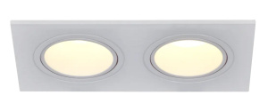 Светильник IEK 4102 встраиваемый под лампу 2хMR16 (3264655) квадрат пластиковый белый