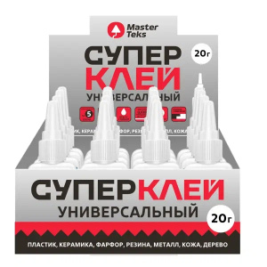 Супер-клей Цианокрилатный универсальный MasterTeks прозрачный 20 гр