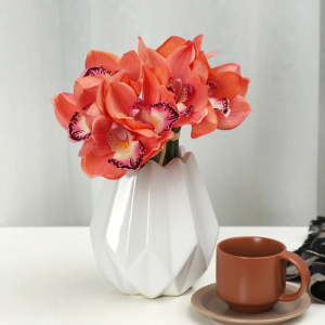 Букет искусственных цветов Цимбидиум H25см оранжевый