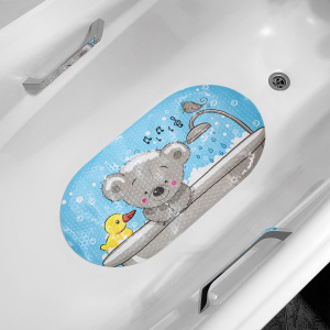Коврик для ванны детский  ВИЛИНА Bubbles kids 38x69 (с присосками) Мишка в ванне