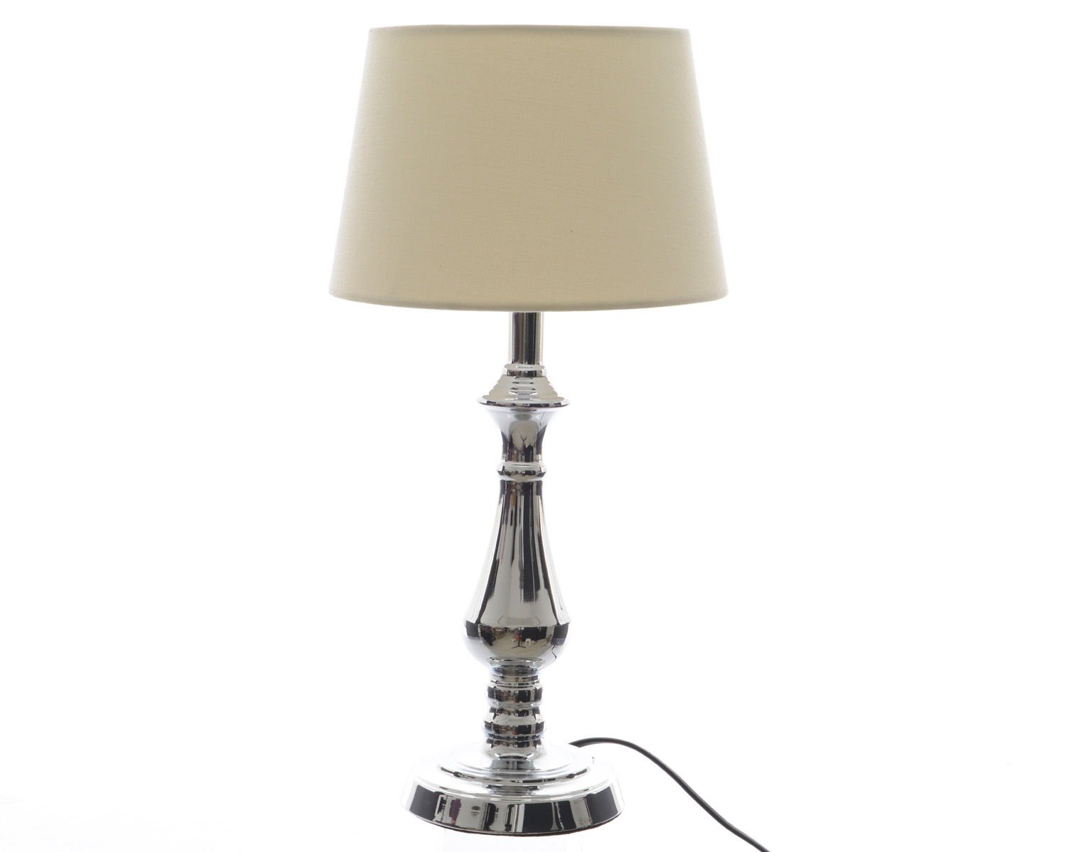 Настольная лампа КAEMINGK с абажуром 23х45 см, лён/хром, бежевый