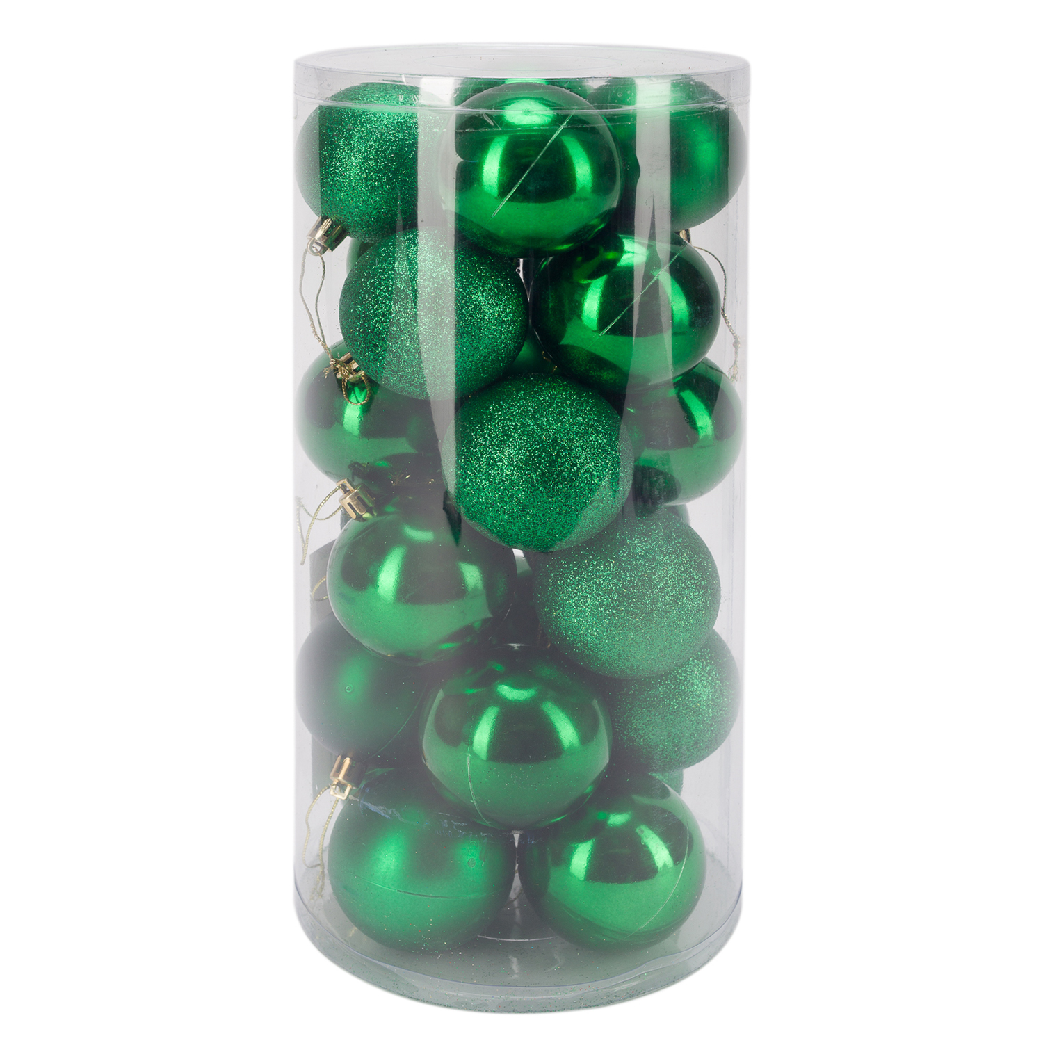 Набор ёлочных украшений SXMAS JCB03 24 шт, диаметр 6 см, цвет зеленый