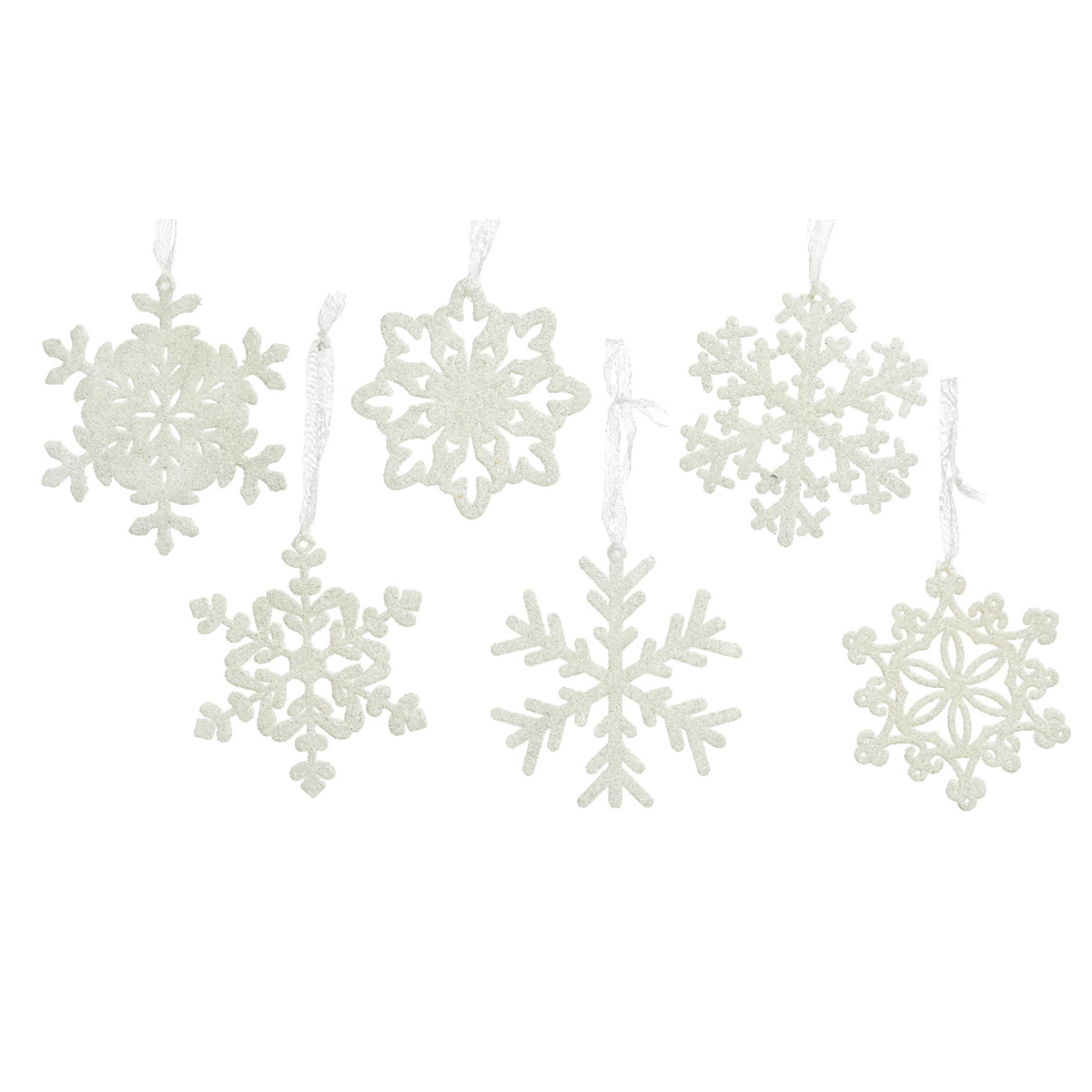 Украшение елочное Kaemingk Снежинка блестящая, белая, 515577