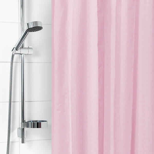 Штора для ванной Вилина 180х180 см однотонная, розовый