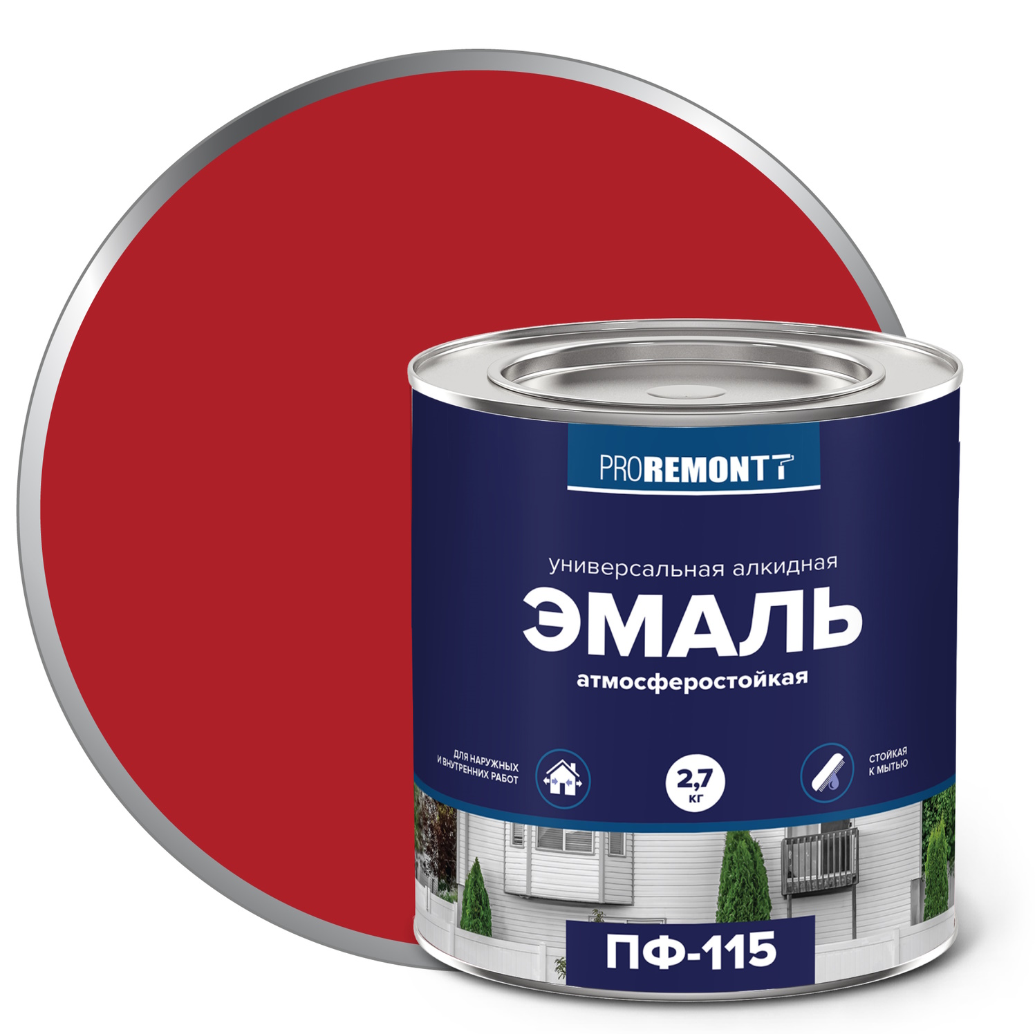 Эмаль ПФ-115 PROREMONTT Красный (2,7кг)