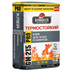 Клей термостойкий ГЕРКУЛЕС GM-215, для печей и каминов, 12кг