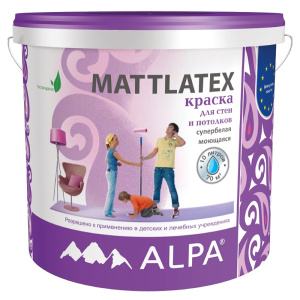 Краска ALPA Mattlatex в/д для стен и потолков (10л)