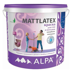 Краска ALPA Mattlatex в/д для стен и потолков (5л)