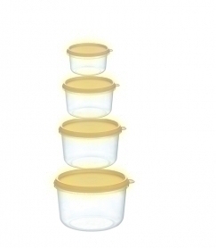 Набор контейнеров д/продуктов COSMOPLAST 4пр (0,5/1,0/1,5/3,0л) пластик