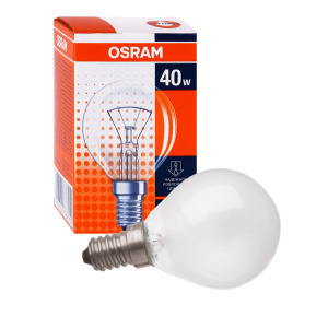 Лампа накаливания OSRAM Е14 D40 40W для бытовых приборов max нагрев 300С