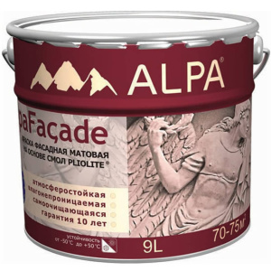 Краска фасадная ALPA Facade, база А, белая (9л)