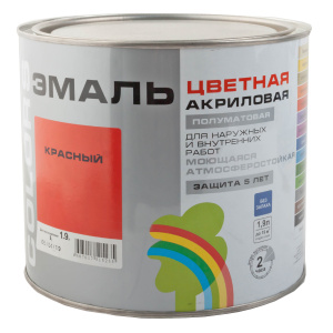 Эмаль РАДУГА ВДАК-220 «COLORS» красный (1,9л)