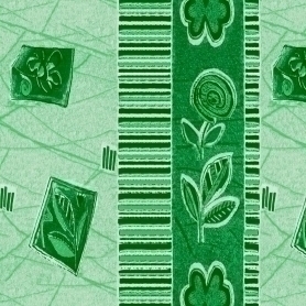 Коврик напольный АКВАЛИНИЯ, 65х150 см, ПВХ зеленый с рисунком (RW544A)