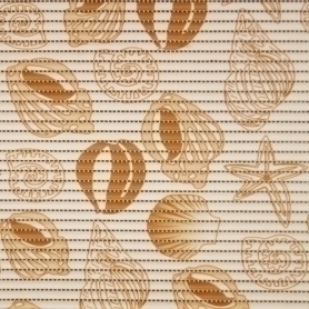 Коврик напольный АКВАЛИНИЯ, 65х150 см, ПВХ бежевый с коричневыми ракушками (RW578)