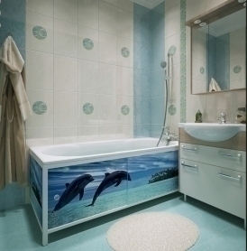 Экран под ванну 168см Дельфины