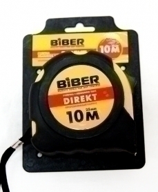 Рулетка BIBER ``DIRECT``, обрезиненный корпус, 25мм*10м
