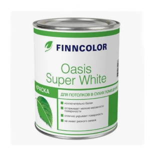 Краска для потолков OASIS SUPER WHITE (0,9л)