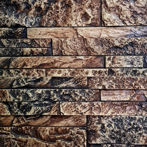 Камень декоративный Сланец Карпатский, Черный янтарь (0,5кв.м)гипс