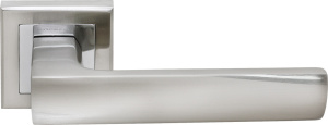 Ручка дверная RUCETTI RAP 14-S SN/CP, белый никель/полированный хром