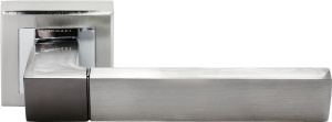Ручка дверная RUCETTI RAP 16-S SN/CP, белый никель/полированный хром