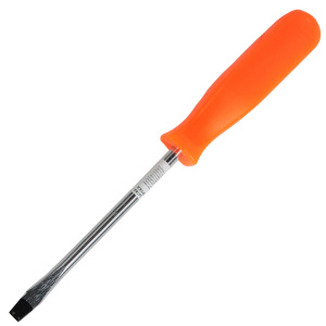 Отвертка FIT, пластиковая оранжевая ручка, CrV SL6, 100мм