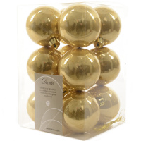Набор новогодних шаров 6 см, 12 шт, светлое золото,021961