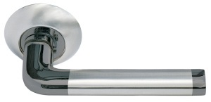 Ручка дверная MORELLI DIY MH-03 SN/BN, 'Колонна', белый никель/черный никель