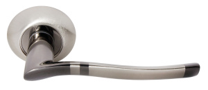 Ручка дверная MORELLI DIY MH-04 SN/BN, 'Фонтан', белый никель/черный никель