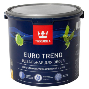 Краска в/д для стен и обоев TIKKURILA EURO TREND  база-А матовая (2,7л)