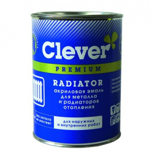 Эмаль акриловая Clever 'RADIATOR' для радиаторов полуглянцевая (1кг)
