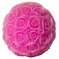 Свеча-шар Соцветие роз с ароматом ванили 10см