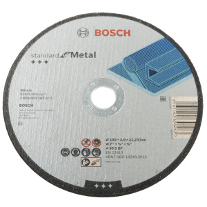Диск отрезной BOSCH Standard по металлу, 180*3мм, прямой (2608603167)