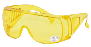 Очки защитные пластиковые с дужками желтые