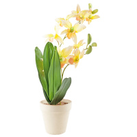 Растение искусственное Орхидея цимбидиум желтая в кашпо h=57 см