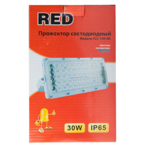 Прожектор светодиодный RED FLC-130-6K 30W 6500K IP65 белый