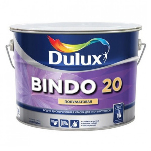 Краска в/д Dulux PROF BINDO 20 интерьерная, полуматовая BW (9л)
