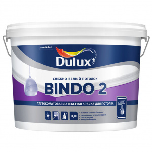 Краска в/д Dulux PROF BINDO 2 для потолка, глубокоматовая BW (9л)