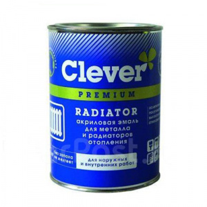 Эмаль акриловая Clever 'RADIATOR' для радиаторов полуглянцевая (0,5кг)