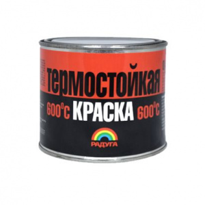 Краска термостойкая РАДУГА ВДКО-818, +600°С чёрная (0,4л)