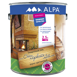 Лак акрил-уретановый ALPA для стен, паркета и мебели полуматовый (2,5л)