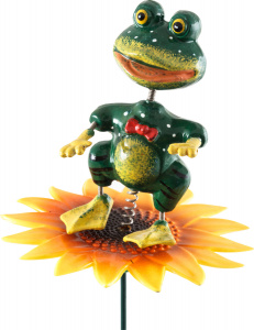 Штекер садовый Лягушка на цветке, GS-AR3057-5