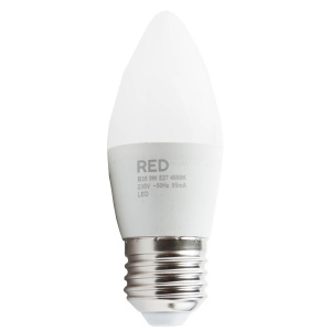 Лампа светодиодная RED Е27 B35 9W 4000К