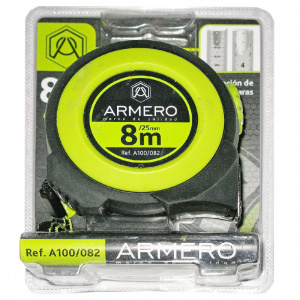 Рулетка  ARMERO с автоблокировкой, 8м х 25мм,магнит,нейлон