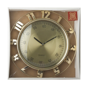 Часы настенные Круг d30,5см, пластик, золото